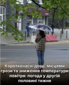 Короткочасні дощі, місцями грози та зниження температури повітря: синоптикиня Діденко про погоду у другій половині тижня